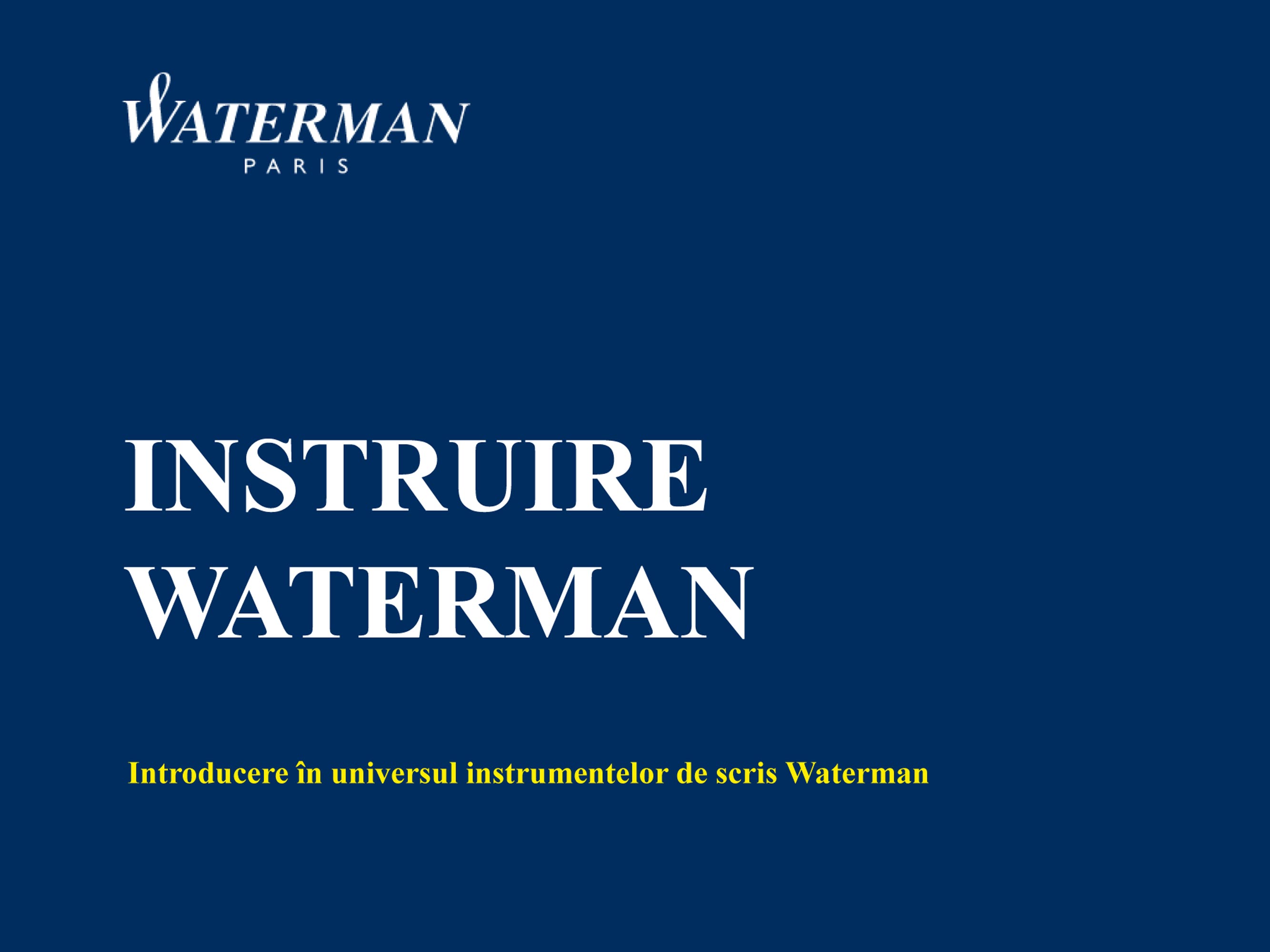 Manual de Instruire Waterman 2014